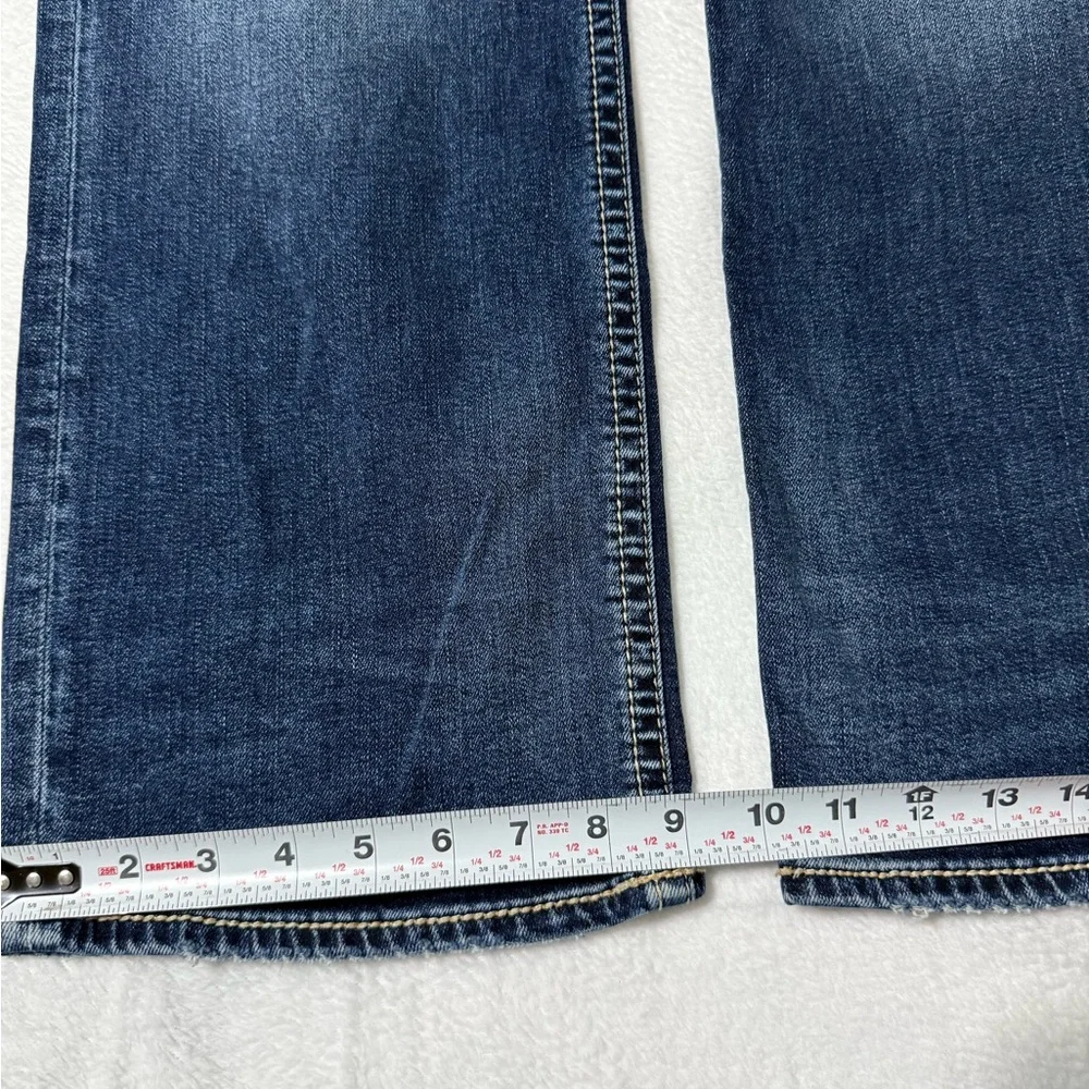 Silver Jeans Zac Mens 33x29 Relaxed Fit Straight Leg Mid‎ Rise Medium Wash